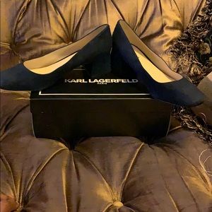 Karl Lagerfield Paris Midnight Blue Suede Leather